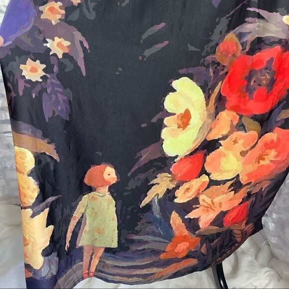 C Dear Quarter Sleeve Black With Floral Maxi Dress - Picture 3 of 8
